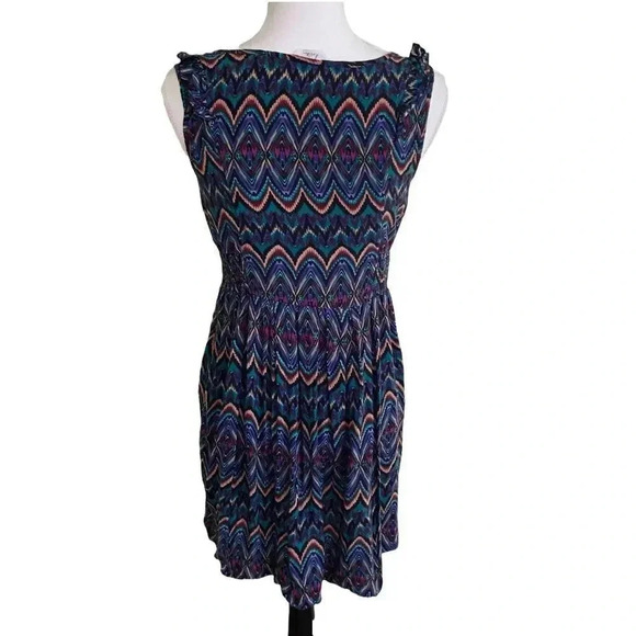 Kirra front zip multicolored mini dress EUC size M - Picture 9 of 9